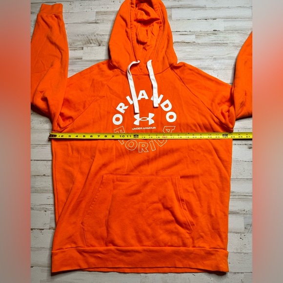 Under Armour Hoodie Mens XLOrange Loose Fit Fleece Pullover Orlando FL - Picture 4 of 9